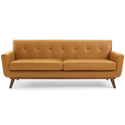 Modway - Engage Top-Grain Leather Living Room Lounge Sofa by Modway  Living Room Sofas and Armchairs Brown - EEI-3733-TAN