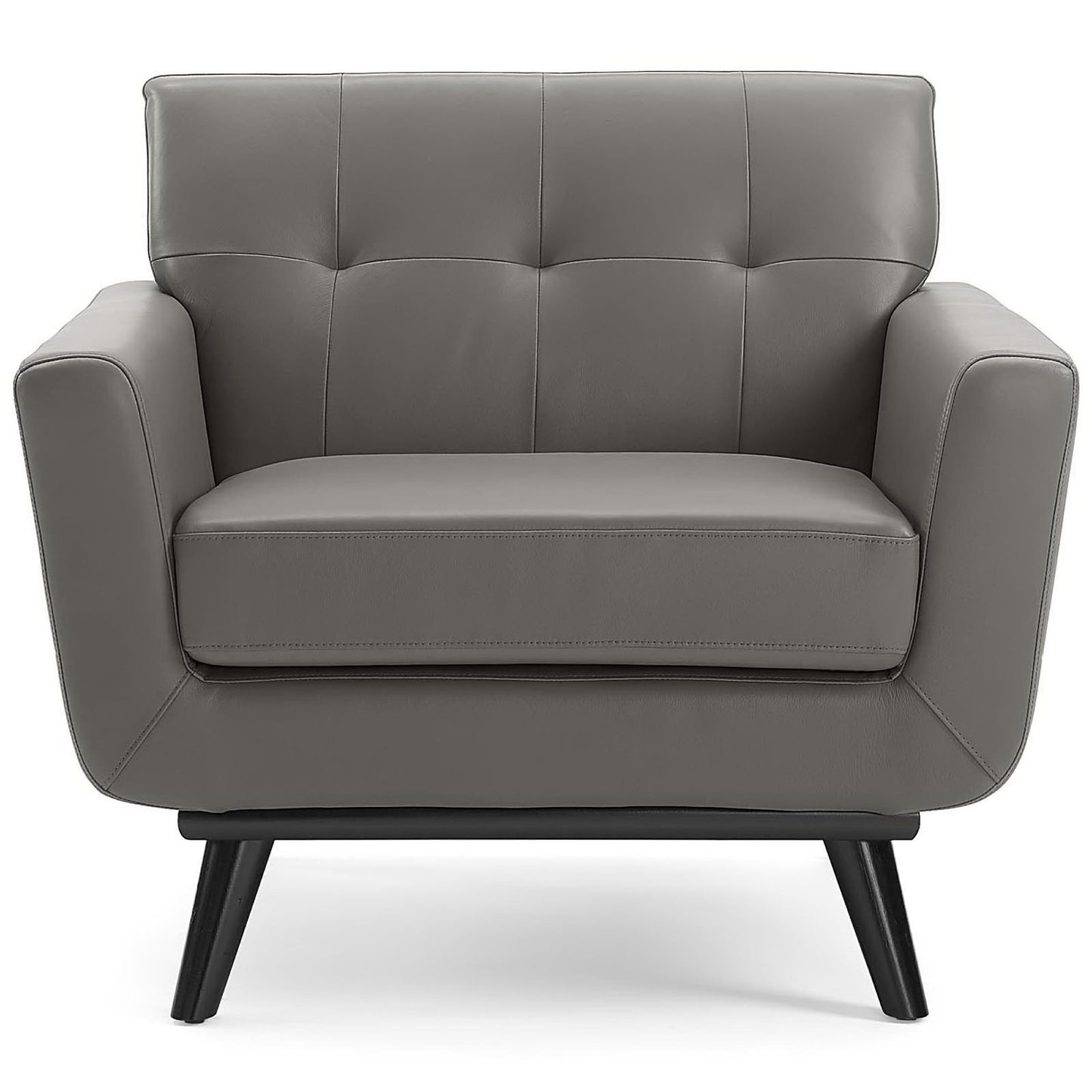 Modway - Engage Top-Grain Leather Living Room Lounge Accent Armchair by Modway  Living Room Sofas and Armchairs Gray - EEI-3734-GRY