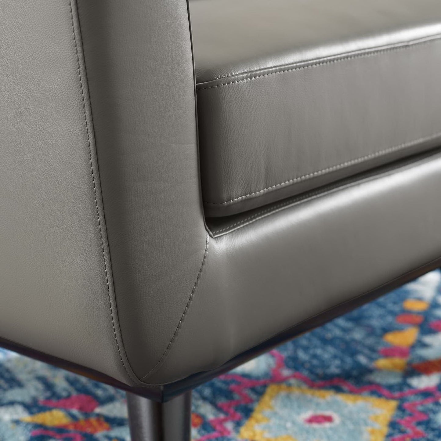 Modway - Engage Top-Grain Leather Living Room Lounge Accent Armchair by Modway  Living Room Sofas and Armchairs Gray - EEI-3734-GRY