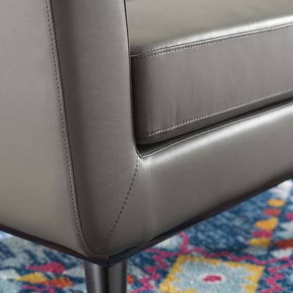 Modway - Engage Top-Grain Leather Living Room Lounge Accent Armchair by Modway  Living Room Sofas and Armchairs Gray - EEI-3734-GRY