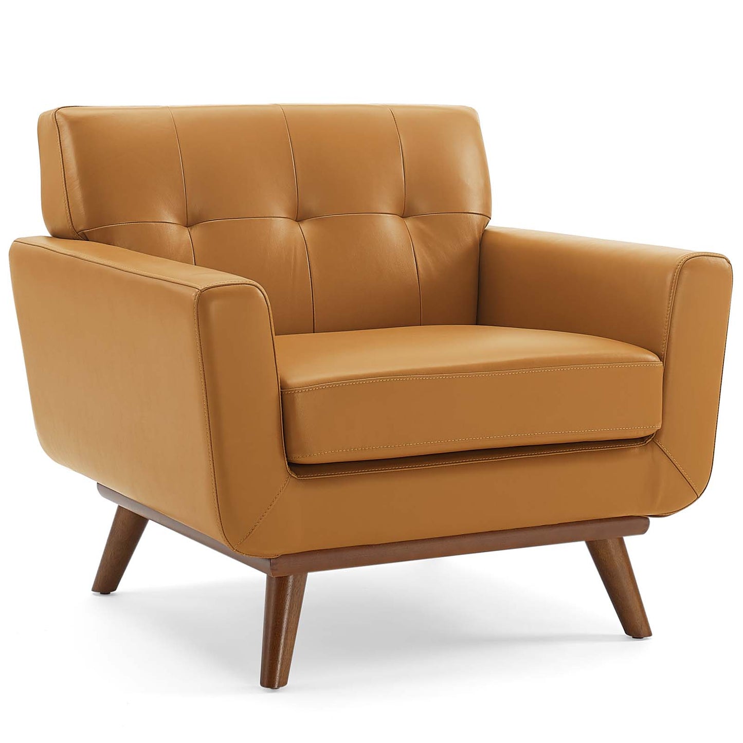 Modway Outlet Engage Top-Grain Leather Living Room Lounge Accent Armchair by Modway  Living Room Furniture Tan - EEI-3734-TAN