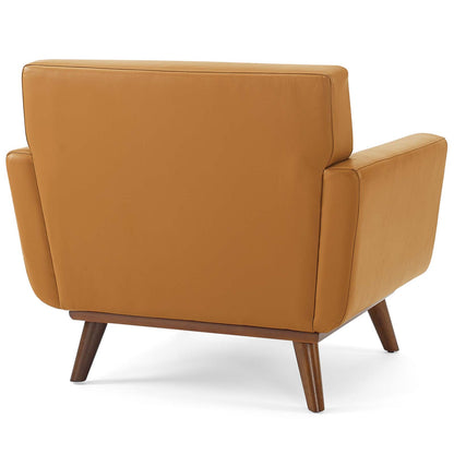 Modway Outlet Engage Top-Grain Leather Living Room Lounge Accent Armchair by Modway  Living Room Furniture Tan - EEI-3734-TAN