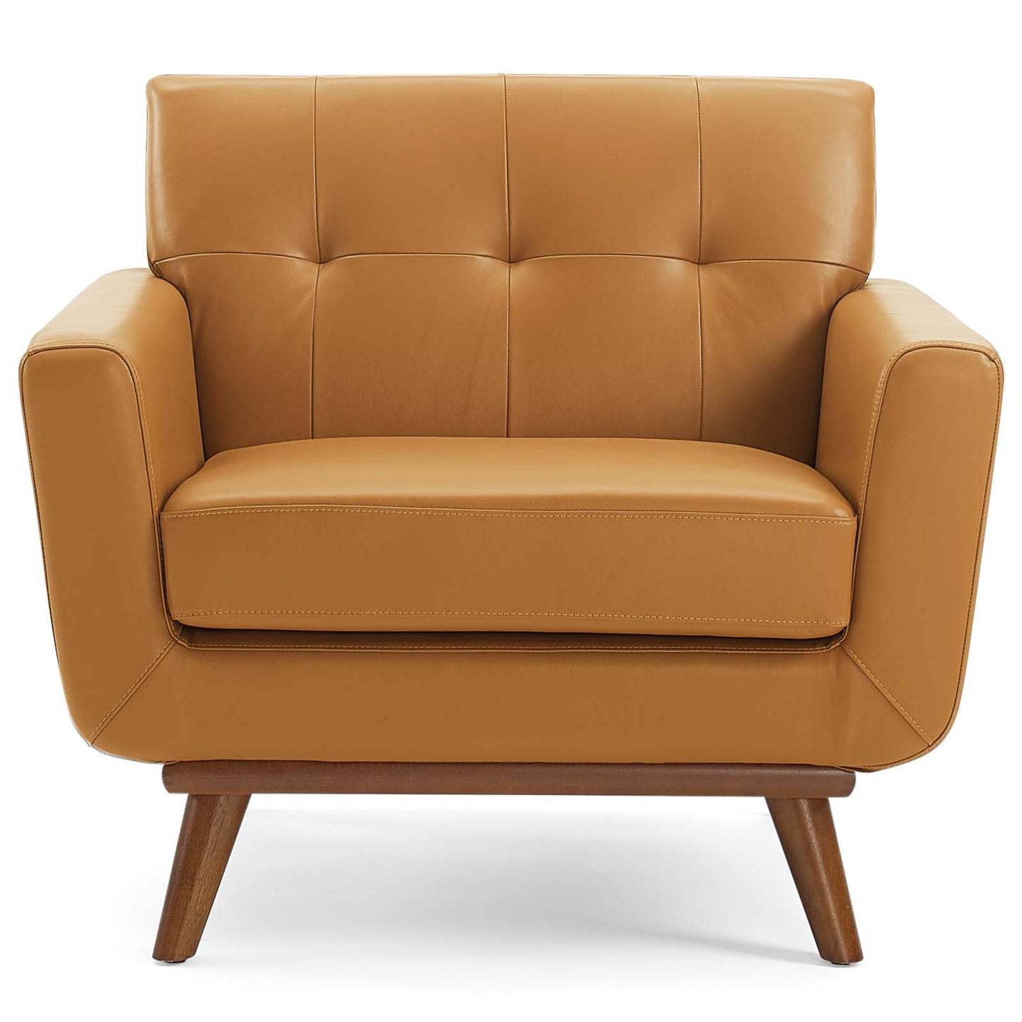 Modway Outlet Engage Top-Grain Leather Living Room Lounge Accent Armchair by Modway  Living Room Furniture Tan - EEI-3734-TAN