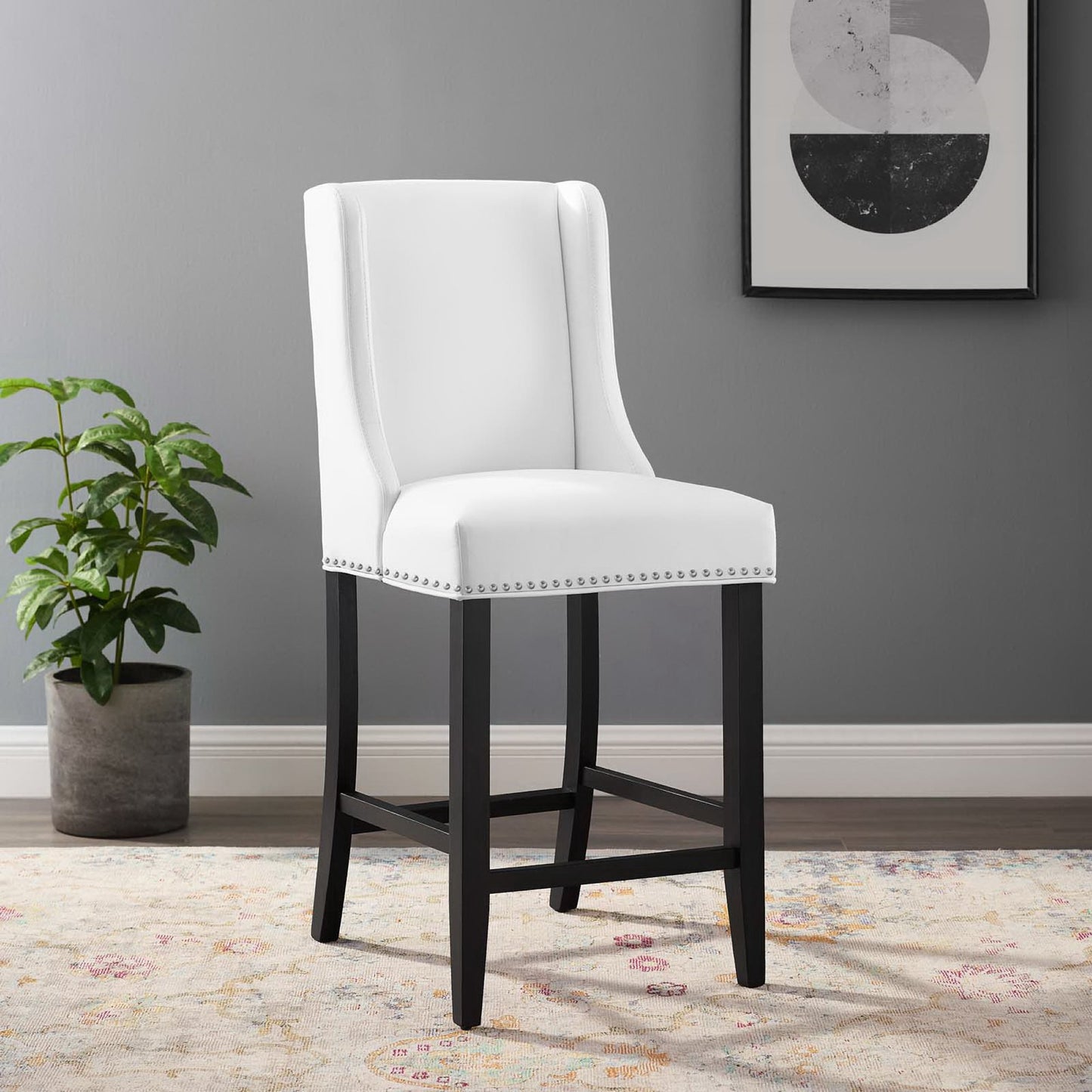 Modway - Baron Faux Leather Counter Stool by Modway  Bar and Dining Bar and Counter Stools White - EEI-3736-WHI