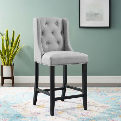 Modway - Baronet Tufted Button Upholstered Fabric Counter Stool by Modway  Bar and Dining Bar and Counter Stools Gray - EEI-3739-LGR