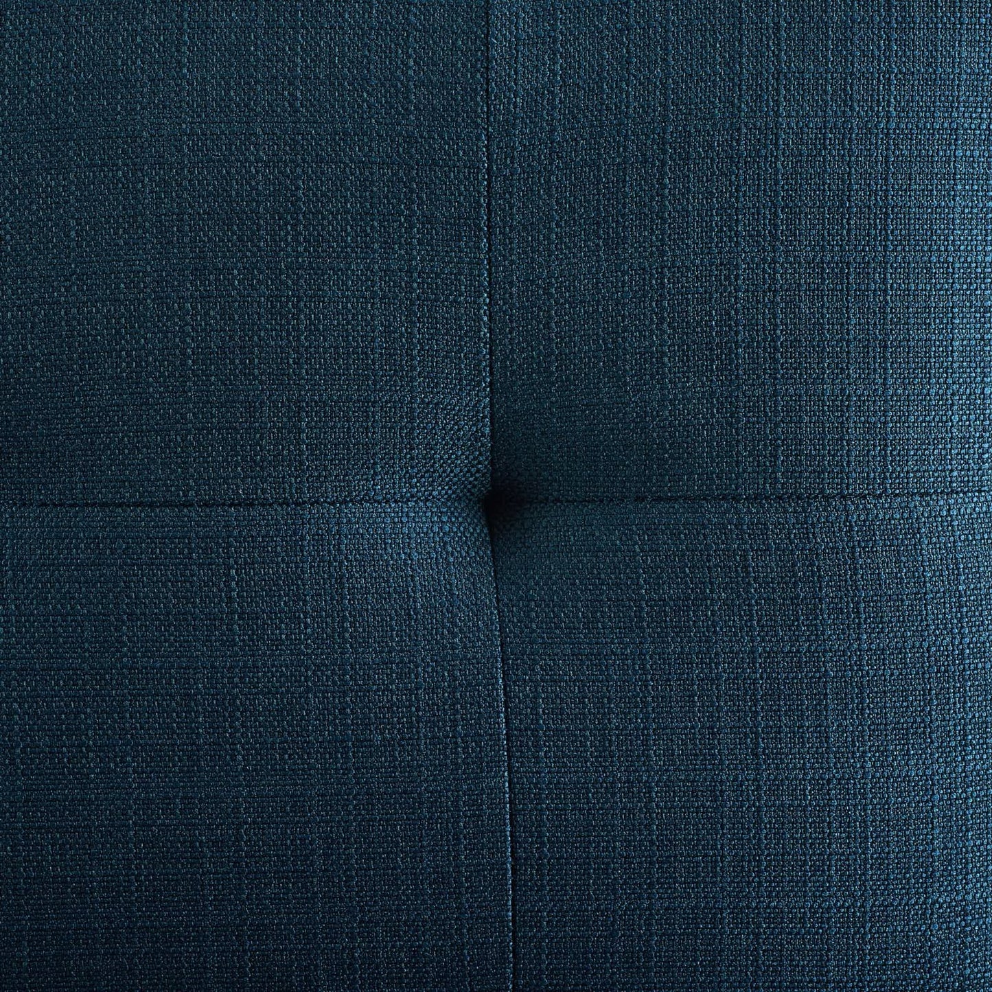 Gold Azure upholstered fabric dining accent chair with stainless steel frame, featuring a button-tufted cushion and grid seam pattern.