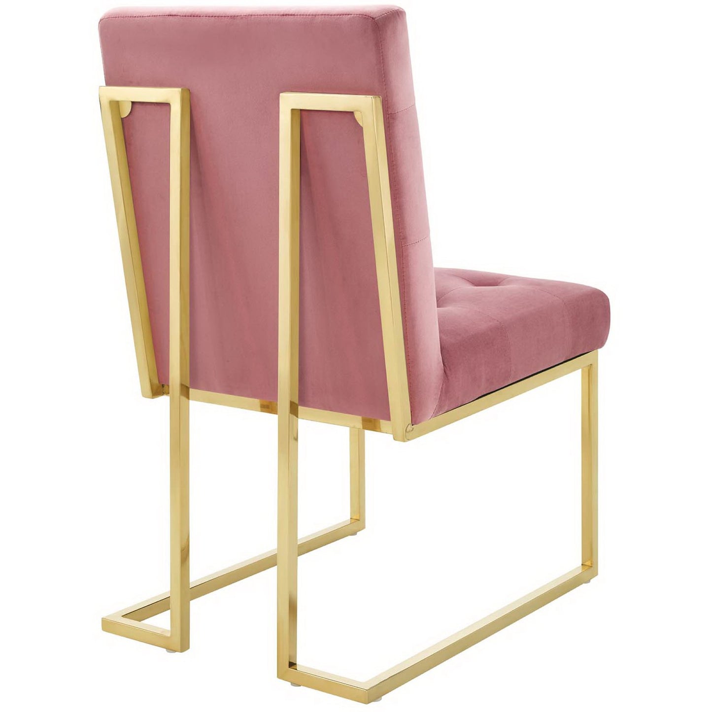 Modway Outlet Privy Gold Stainless Steel Performance Velvet Dining Chair by Modway  Bar and Dining Furniture Gold Dusty Rose - EEI-3744-GLD-DUS