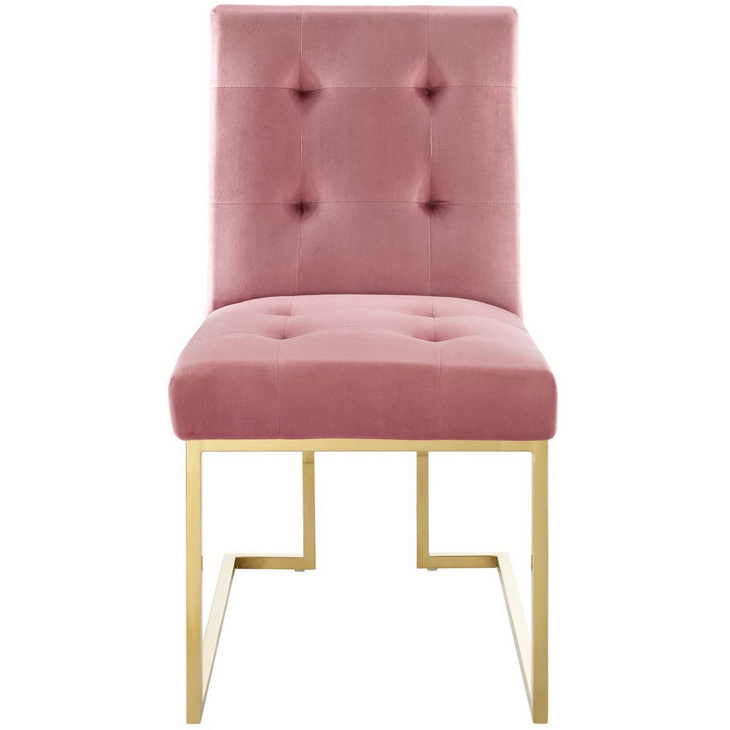 Modway Outlet Privy Gold Stainless Steel Performance Velvet Dining Chair by Modway  Bar and Dining Furniture Gold Dusty Rose - EEI-3744-GLD-DUS