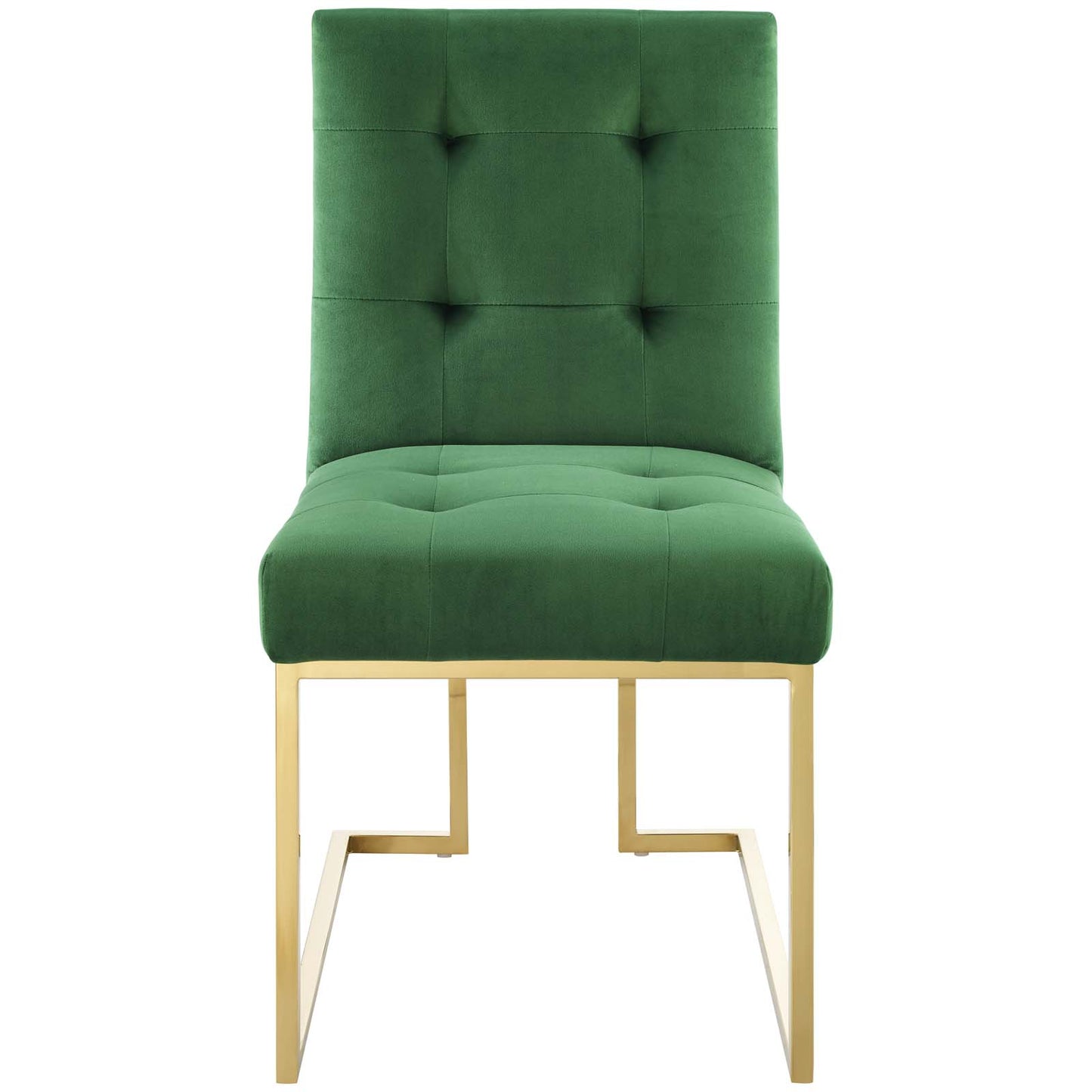 Modway Outlet Privy Gold Stainless Steel Performance Velvet Dining Chair by Modway  Bar and Dining Furniture Gold Emerald - EEI-3744-GLD-EME