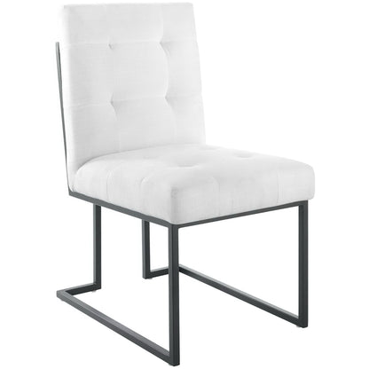 Modway Outlet Privy Black Stainless Steel Upholstered Fabric Dining Chair by Modway  Bar and Dining Furniture Black White - EEI-3745-BLK-WHI