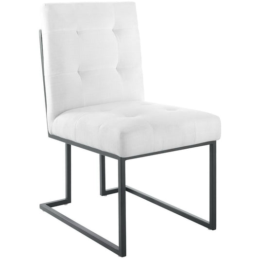 Modway Outlet Privy Black Stainless Steel Upholstered Fabric Dining Chair by Modway  Bar and Dining Furniture Black White - EEI-3745-BLK-WHI
