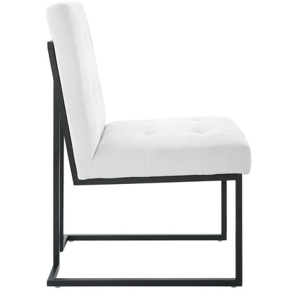 Modway Outlet Privy Black Stainless Steel Upholstered Fabric Dining Chair by Modway  Bar and Dining Furniture Black White - EEI-3745-BLK-WHI