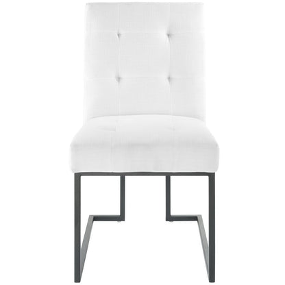 Modway Outlet Privy Black Stainless Steel Upholstered Fabric Dining Chair by Modway  Bar and Dining Furniture Black White - EEI-3745-BLK-WHI