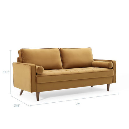 Modway - Valour Performance Velvet Sofa by Modway  Living Room Sofas and Armchairs Brown - EEI-3764-COG