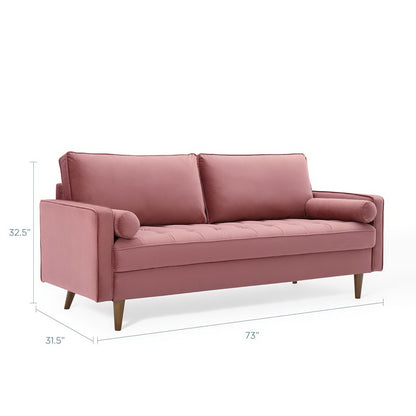 Modway - Valour Performance Velvet Sofa by Modway  Living Room Sofas and Armchairs Red - EEI-3764-DUS
