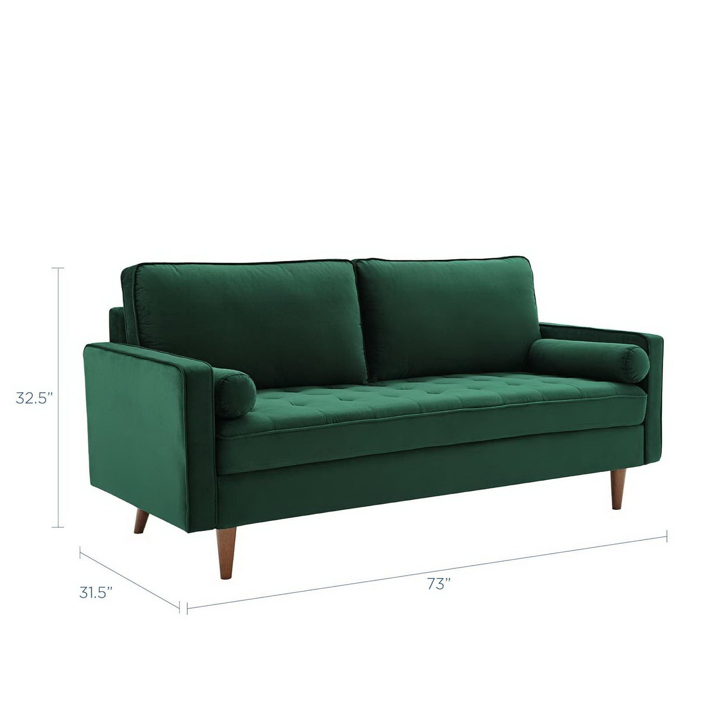 Modway - Valour Performance Velvet Sofa by Modway  Living Room Sofas and Armchairs Green - EEI-3764-GRN