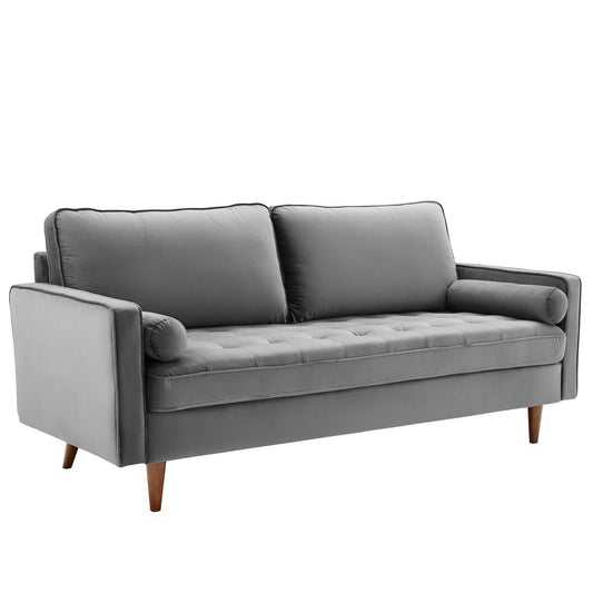 Modway - Valour Performance Velvet Sofa by Modway  Living Room Sofas and Armchairs Gray - EEI-3764-GRY