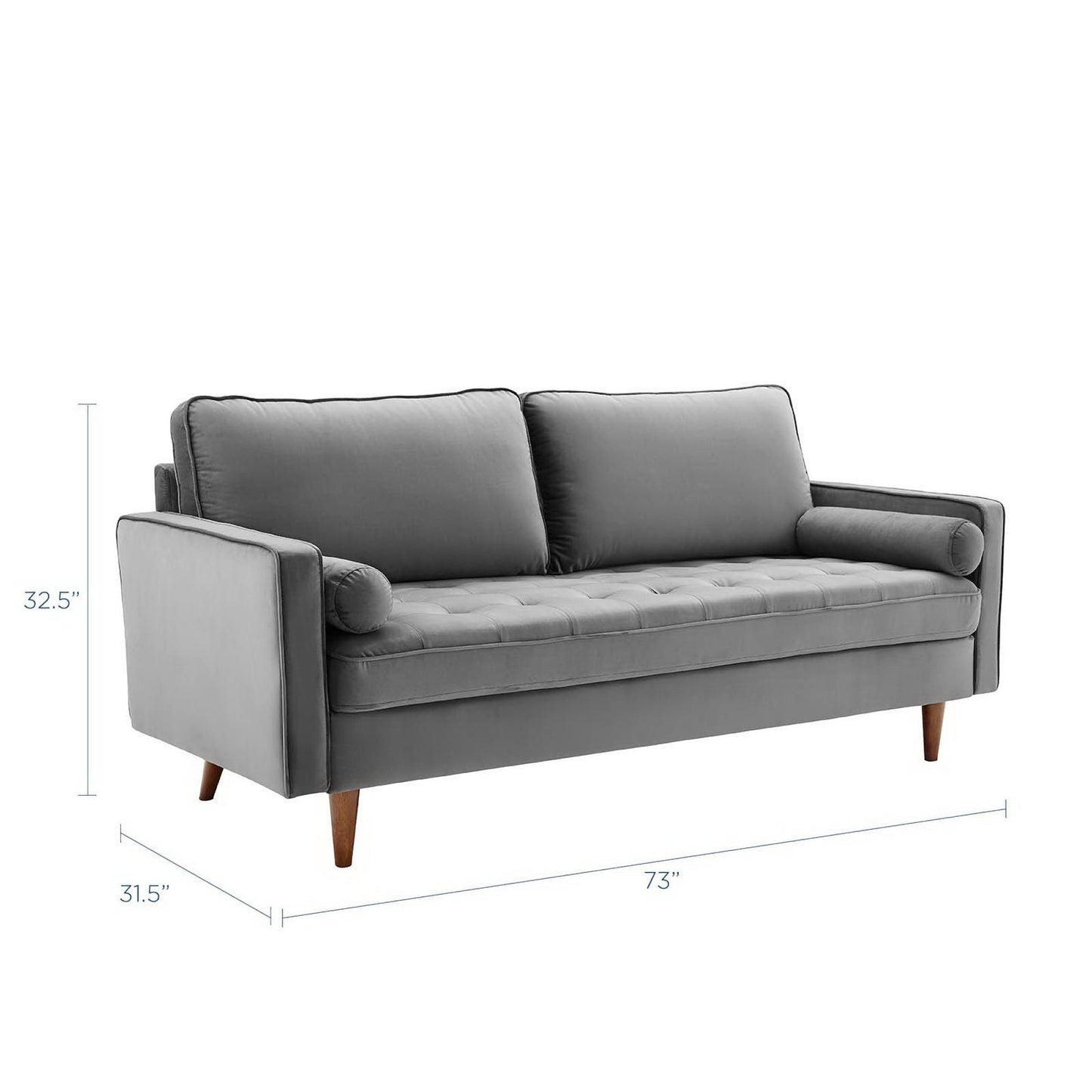 Modway - Valour Performance Velvet Sofa by Modway  Living Room Sofas and Armchairs Gray - EEI-3764-GRY