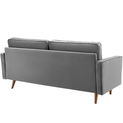 Modway - Valour Performance Velvet Sofa by Modway  Living Room Sofas and Armchairs Gray - EEI-3764-GRY