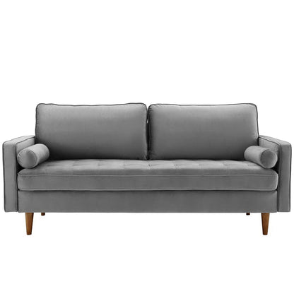 Modway - Valour Performance Velvet Sofa by Modway  Living Room Sofas and Armchairs Gray - EEI-3764-GRY