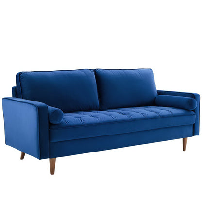 Modway - Valour Performance Velvet Sofa by Modway  Living Room Sofas and Armchairs Blue - EEI-3764-NAV