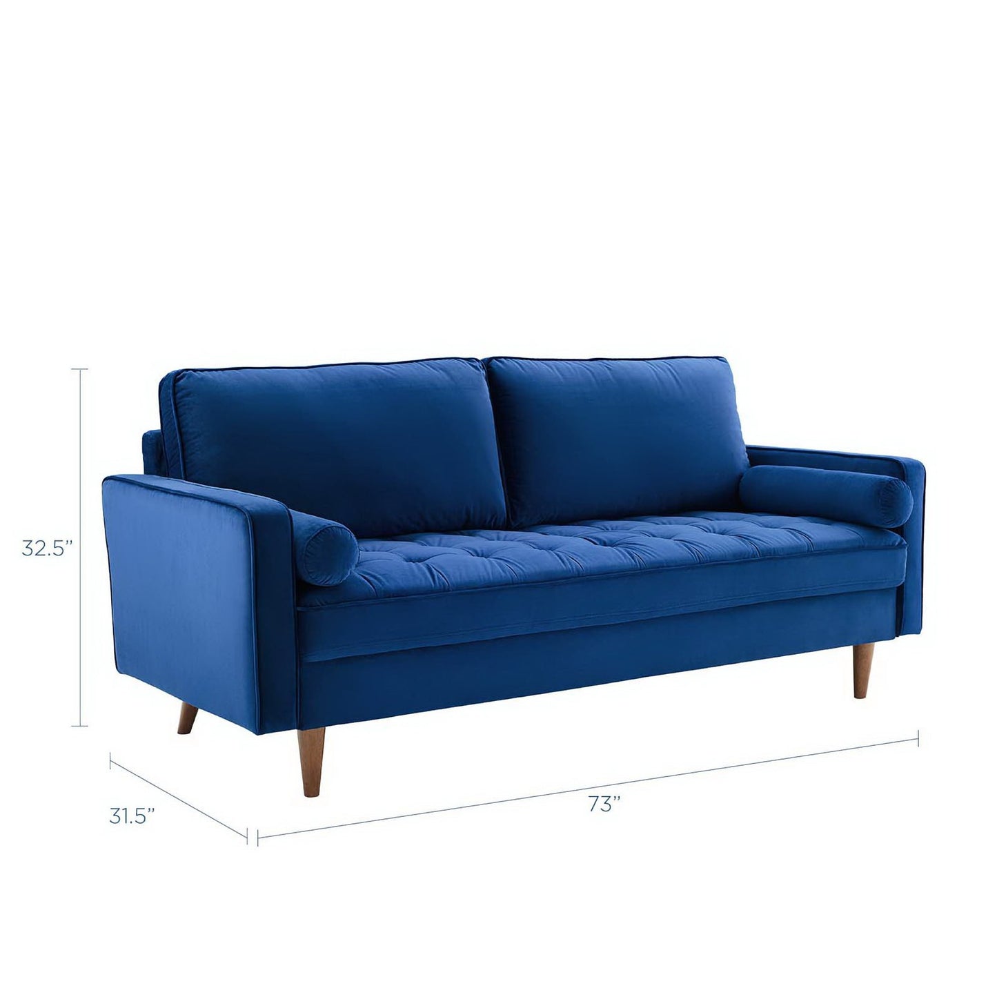 Modway - Valour Performance Velvet Sofa by Modway  Living Room Sofas and Armchairs Blue - EEI-3764-NAV