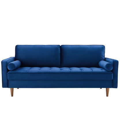 Modway - Valour Performance Velvet Sofa by Modway  Living Room Sofas and Armchairs Blue - EEI-3764-NAV