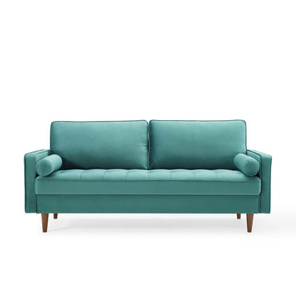 Modway - Valour Performance Velvet Sofa by Modway  Living Room Sofas and Armchairs Blue - EEI-3764-TEA