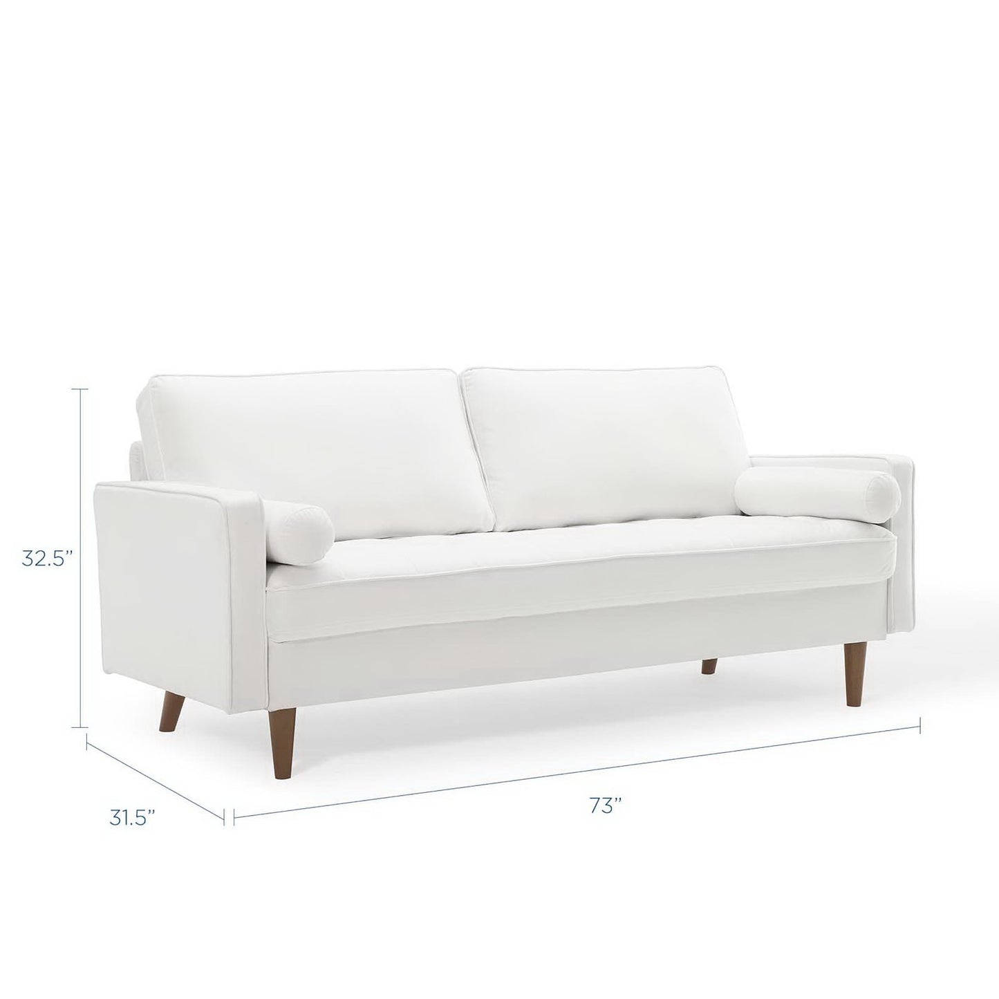 Modway - Valour Performance Velvet Sofa by Modway  Living Room Sofas and Armchairs White - EEI-3764-WHI