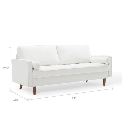 Modway - Valour Performance Velvet Sofa by Modway  Living Room Sofas and Armchairs White - EEI-3764-WHI