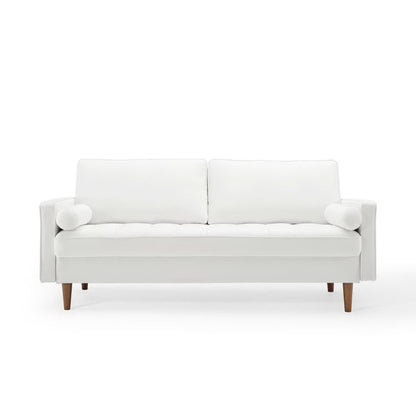 Modway - Valour Performance Velvet Sofa by Modway  Living Room Sofas and Armchairs White - EEI-3764-WHI