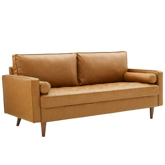Modway - Valour Tufted Vegan Leather Sofa by Modway  Living Room Sofas and Armchairs Brown - EEI-3765-TAN