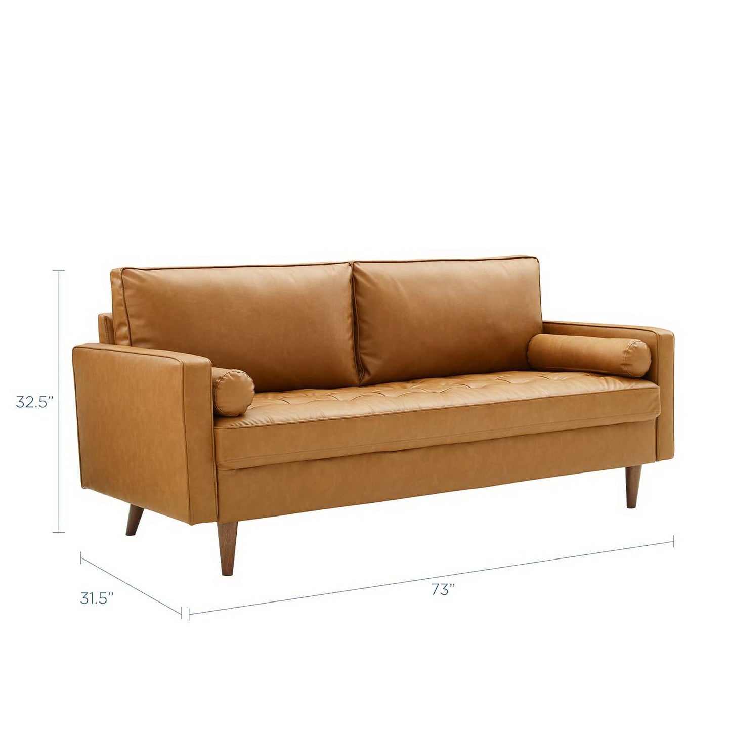 Modway - Valour Tufted Vegan Leather Sofa by Modway  Living Room Sofas and Armchairs Brown - EEI-3765-TAN
