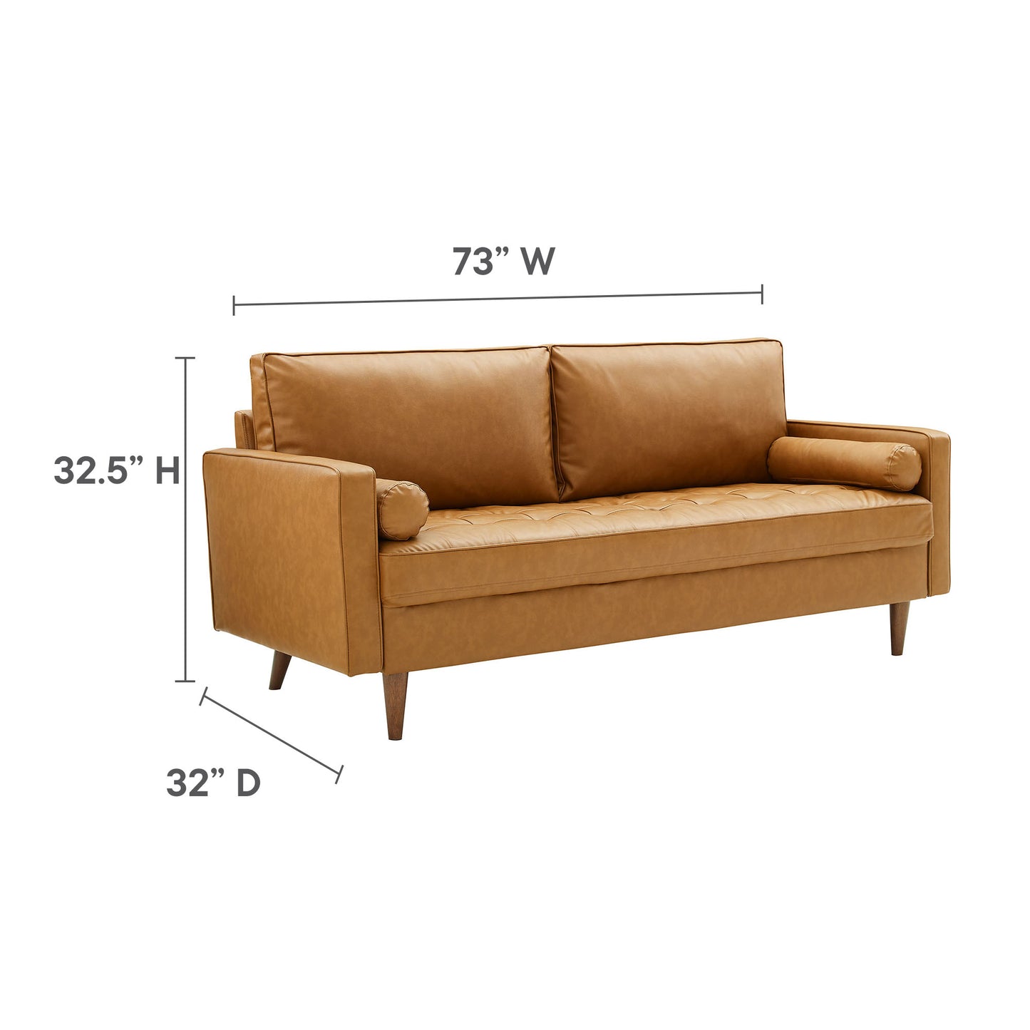 Modway - Valour Tufted Vegan Leather Sofa by Modway  Living Room Sofas and Armchairs Brown - EEI-3765-TAN