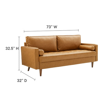 Modway - Valour Tufted Vegan Leather Sofa by Modway  Living Room Sofas and Armchairs Brown - EEI-3765-TAN