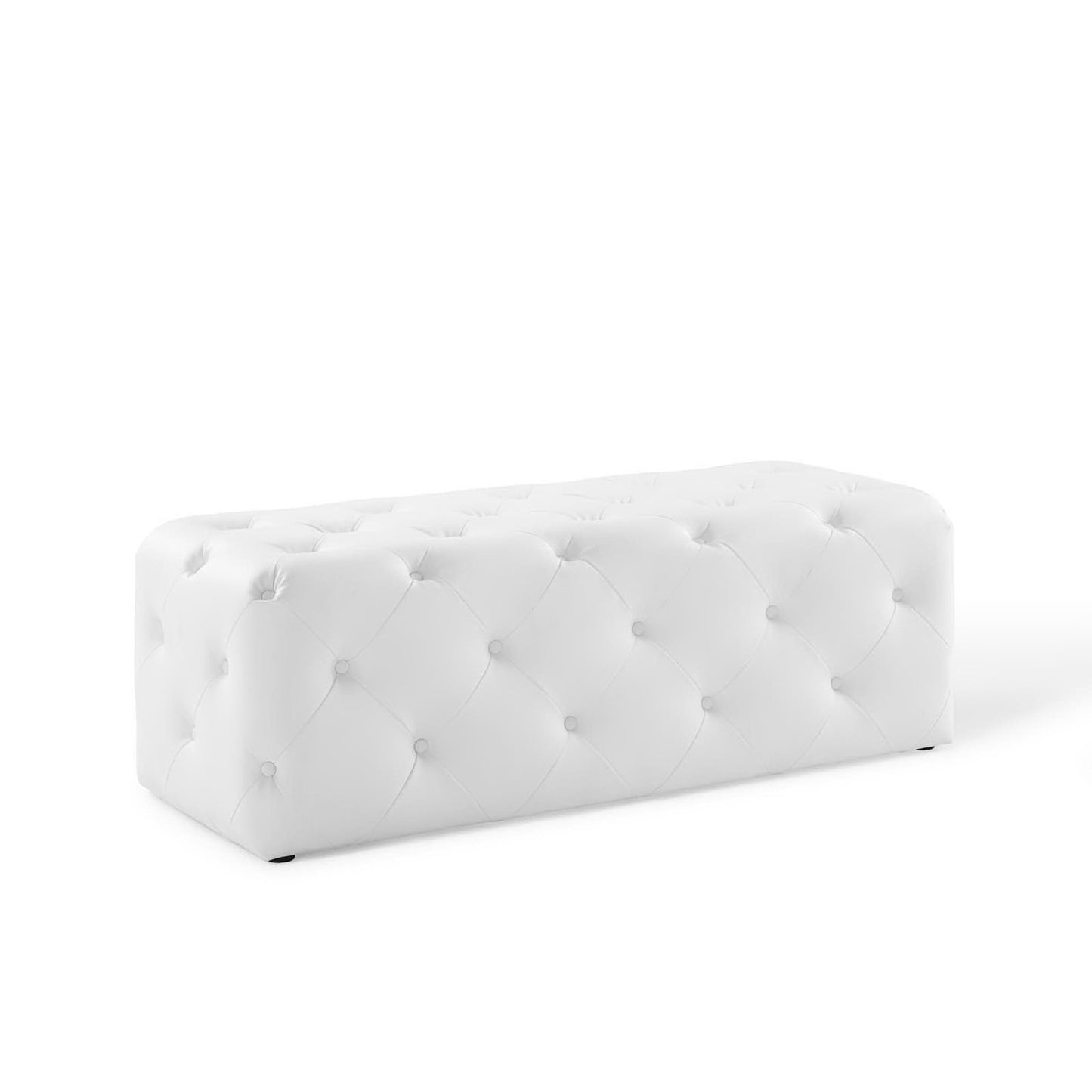 Modway - Amour 48" Tufted Button Entryway Faux Leather Bench by Modway  Living Room Benches and Stools White - EEI-3767-WHI