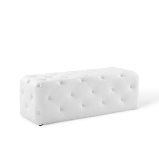 Modway - Amour 48" Tufted Button Entryway Faux Leather Bench by Modway  Living Room Benches and Stools White - EEI-3767-WHI