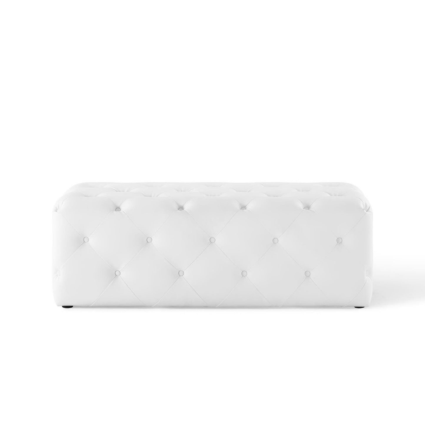 Modway - Amour 48" Tufted Button Entryway Faux Leather Bench by Modway  Living Room Benches and Stools White - EEI-3767-WHI