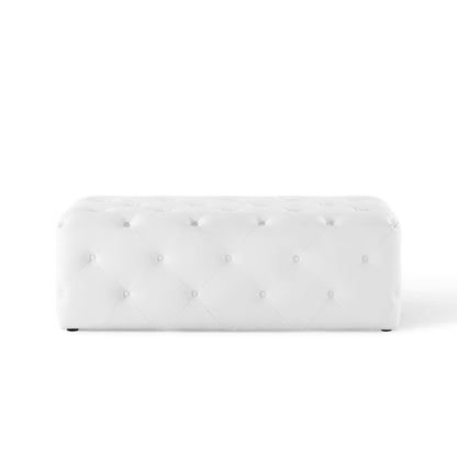 Modway - Amour 48" Tufted Button Entryway Faux Leather Bench by Modway  Living Room Benches and Stools White - EEI-3767-WHI