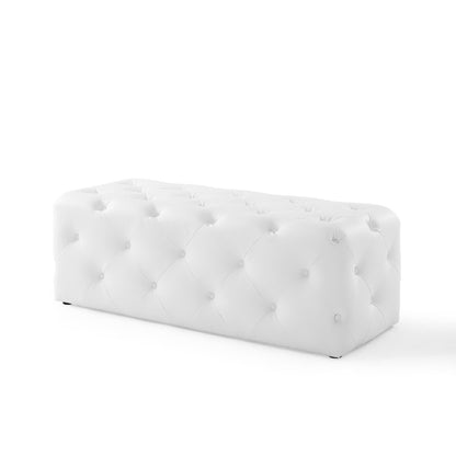 Modway - Amour 48" Tufted Button Entryway Faux Leather Bench by Modway  Living Room Benches and Stools White - EEI-3767-WHI