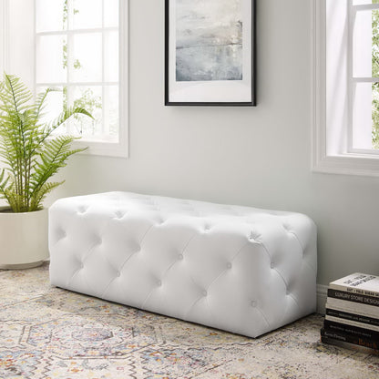 Modway - Amour 48" Tufted Button Entryway Faux Leather Bench by Modway  Living Room Benches and Stools White - EEI-3767-WHI