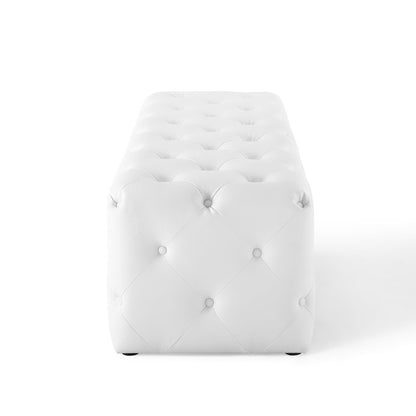 Modway - Amour 60" Tufted Button Entryway Faux Leather Bench by Modway  Living Room Benches and Stools White - EEI-3769-WHI