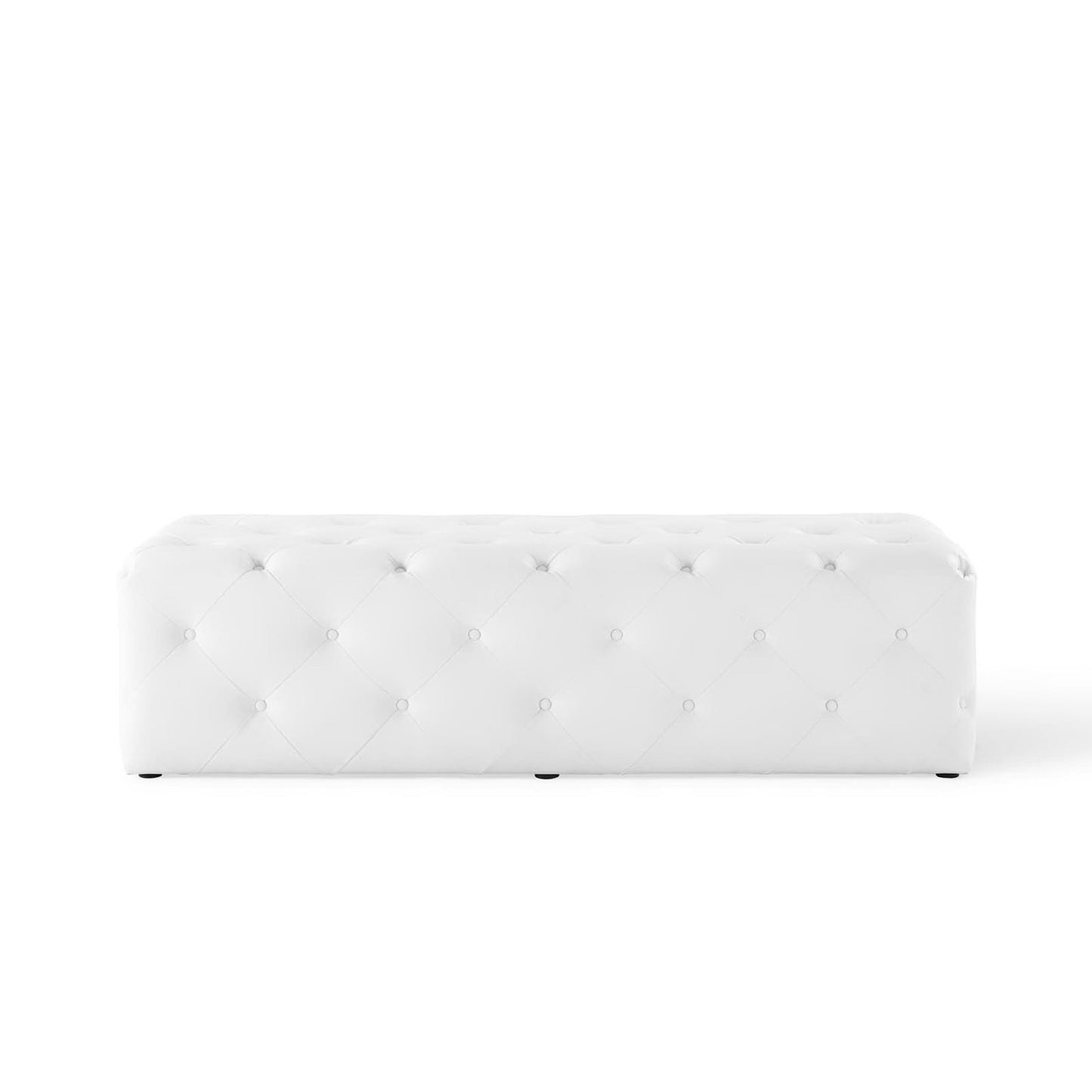 Modway - Amour 60" Tufted Button Entryway Faux Leather Bench by Modway  Living Room Benches and Stools White - EEI-3769-WHI