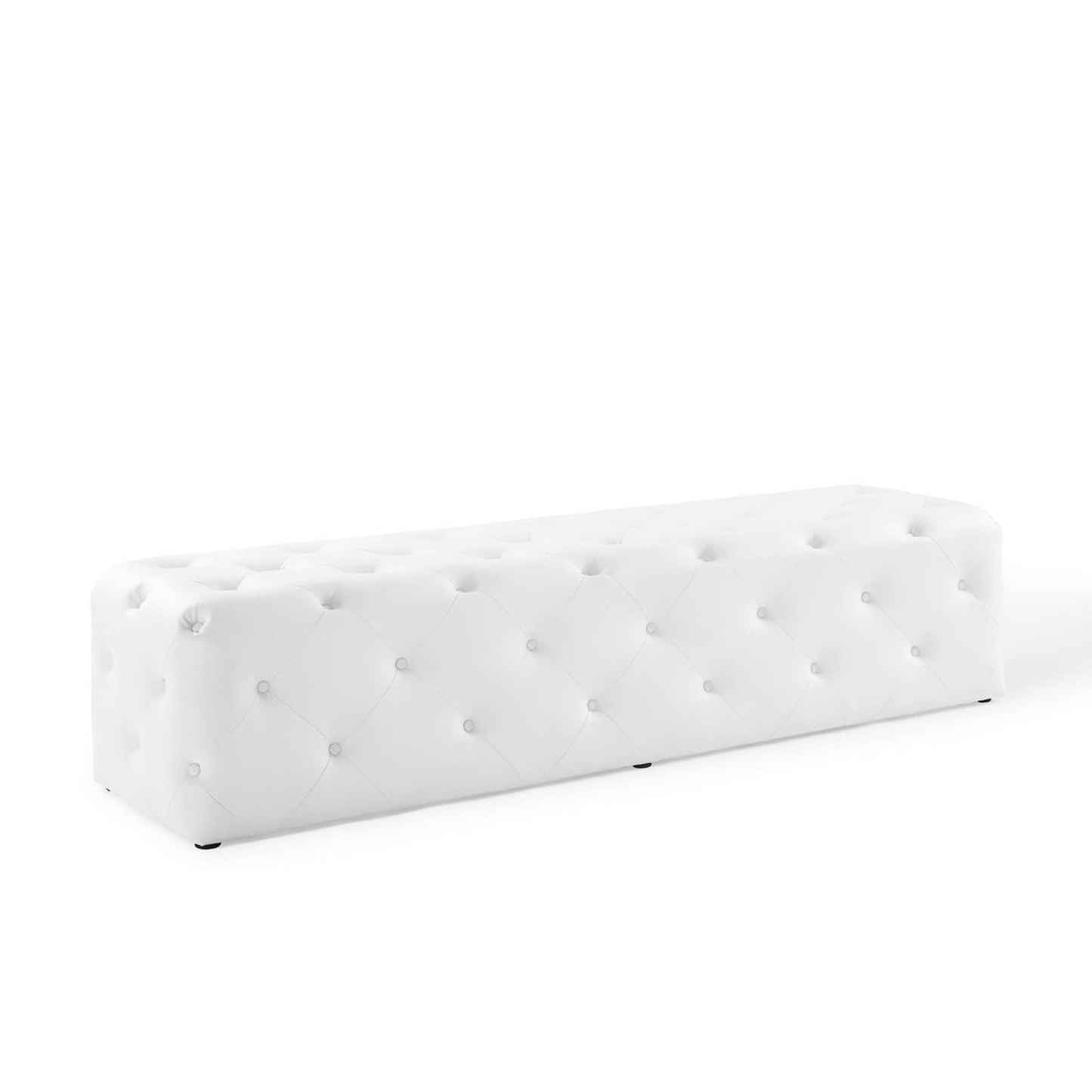 Modway - Amour 72" Tufted Button Entryway Faux Leather Bench by Modway  Living Room Benches and Stools White - EEI-3771-WHI