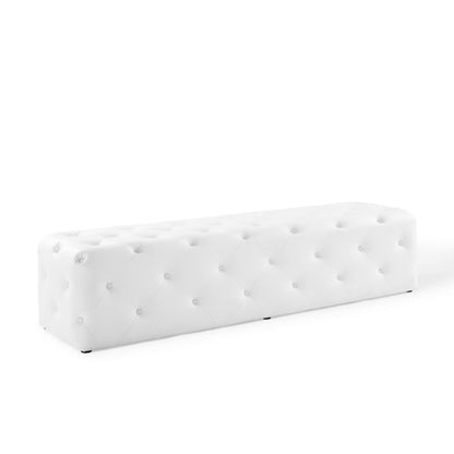 Modway - Amour 72" Tufted Button Entryway Faux Leather Bench by Modway  Living Room Benches and Stools White - EEI-3771-WHI