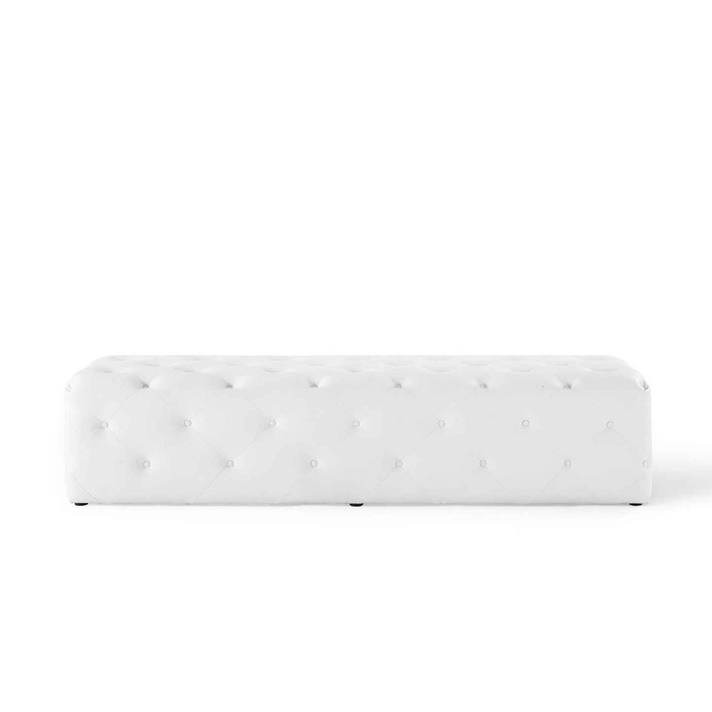 Modway - Amour 72" Tufted Button Entryway Faux Leather Bench by Modway  Living Room Benches and Stools White - EEI-3771-WHI