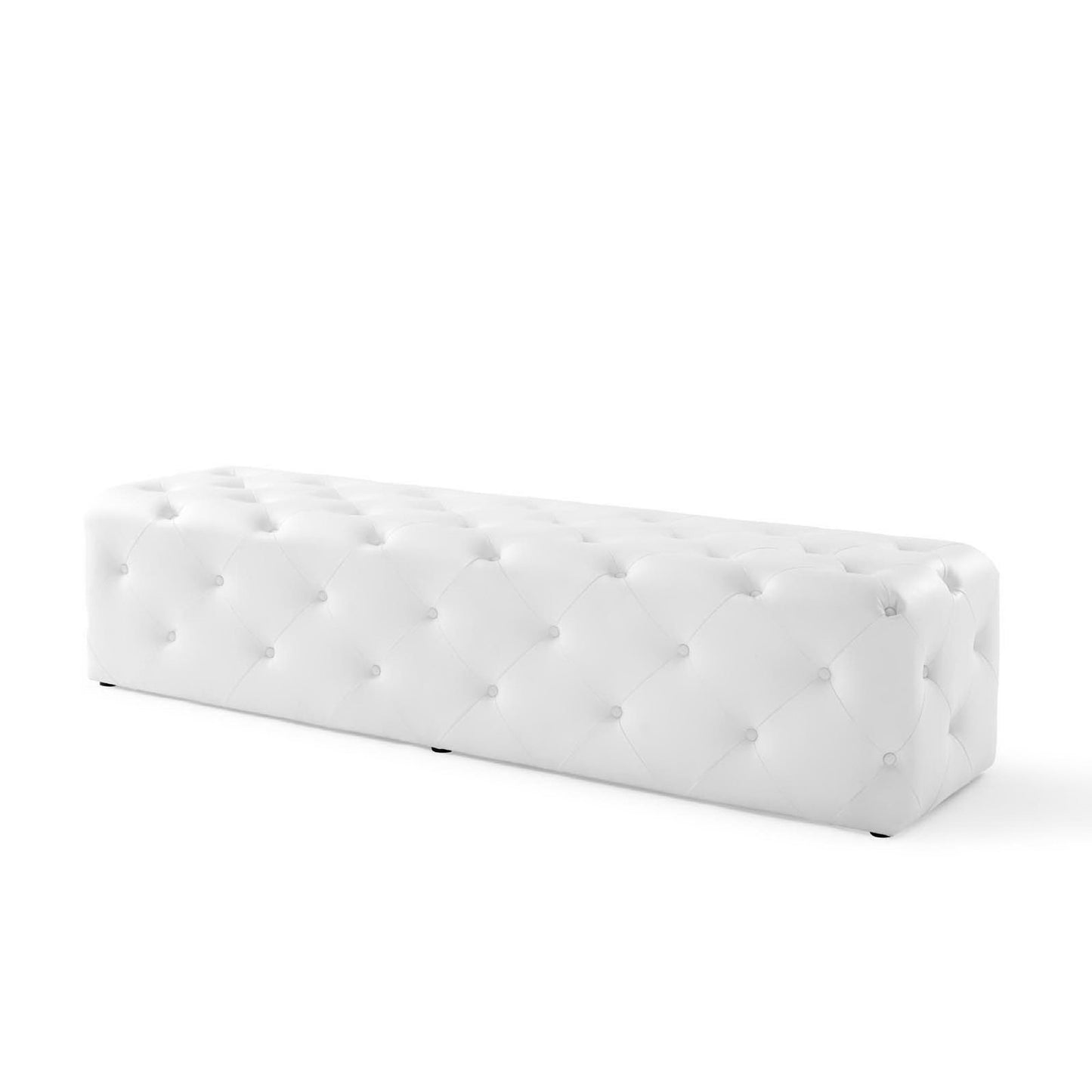 Modway - Amour 72" Tufted Button Entryway Faux Leather Bench by Modway  Living Room Benches and Stools White - EEI-3771-WHI