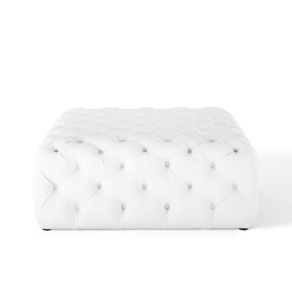 Modway - Amour Tufted Button Large Square Faux Leather Ottoman by Modway  Living Room Sofas and Armchairs White - EEI-3773-WHI