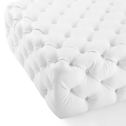 Modway - Amour Tufted Button Large Square Faux Leather Ottoman by Modway  Living Room Sofas and Armchairs White - EEI-3773-WHI