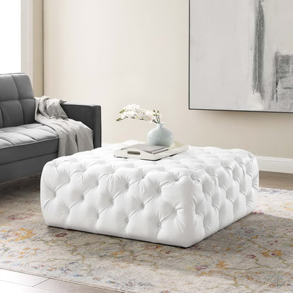 Modway - Amour Tufted Button Large Square Faux Leather Ottoman by Modway  Living Room Sofas and Armchairs White - EEI-3773-WHI